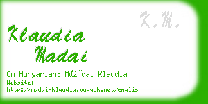 klaudia madai business card